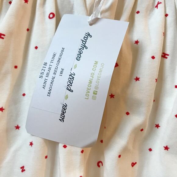 New! Omi Jo WDW Aunt Heart Tunic Dress Red Gingham 18M - Picture 4 of 6